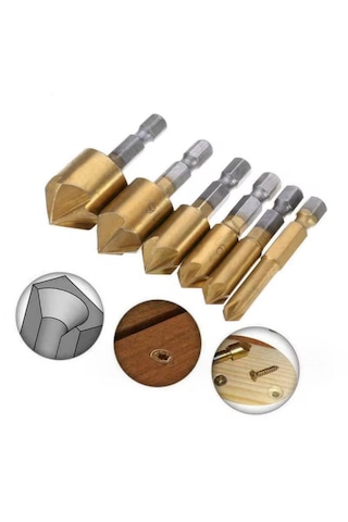 6 Parça Havşa Matkap Ucu Seti 6mm-19mm 90 Derece