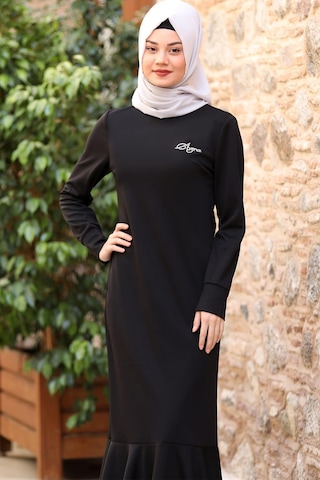 Azra Tesettür Elbise Siyah Siyah