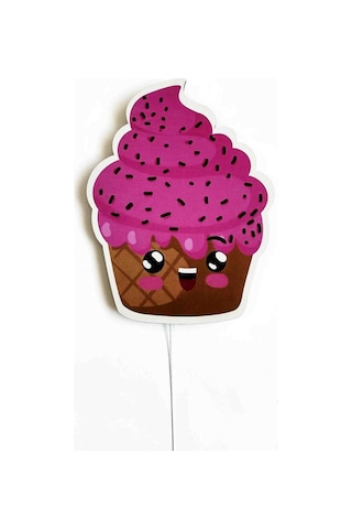 Çocuk Odası Bebek Odası Led Işıklı  Cupcake Baskılı Mdf Duvar Süsü