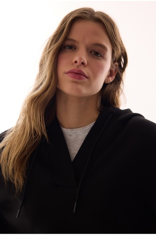 Penti Siyah Silky Feel V Yaka Hoodie