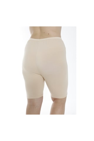 Battal Diz Üstü Etek Altı Kısa Kadın Tayt 5081 Ten Ten Rengi