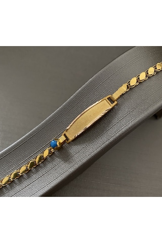 Pullu Altın Çocuk Künyesi Sarı Altın