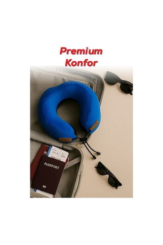 Viscofoam Cosy Ortopedik Seyahat Yastığı Visco Boyun Destekli Seyahat Yastığı - Mavi | Ergo Travel