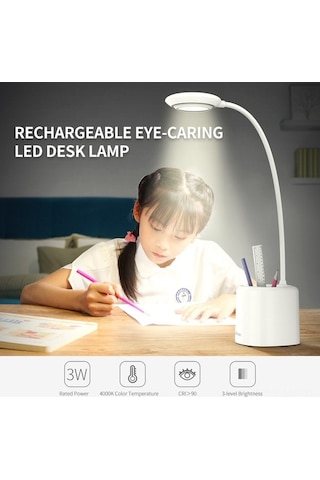 Novahub Yoobao E3 Led Şarjlı Dokunmatik Masa Lambası - 3 Renk Seviye Aydınlatma - Göz Koruyucu Masa Lambası