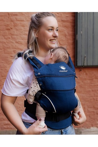 Manduca First Ergonomik Bebek Taşıyıcı 3 Taşıma Pozisyonu, Ayarlanabilir ve Konforlu Portbebe Lacivert Tek Ebat