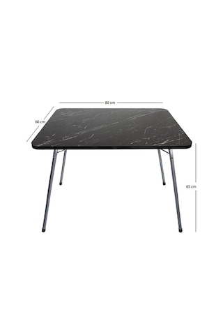 Tr 60x80 Granit Desenli Katlanır Masa + 4 Adet Katlanır Sandalye Kamp Seti Bahçe Takımı Yeşil Genel