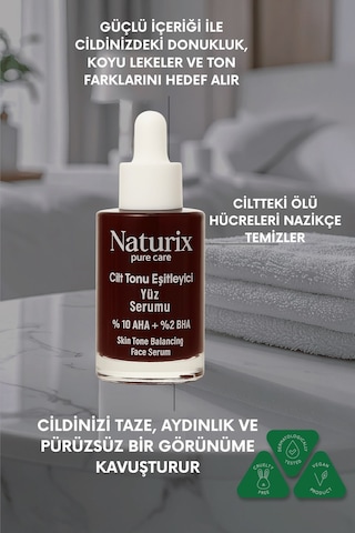Cilt Tonu Eşitleyici Serum %10 Aha + %2 Bha Kırmızı Peeling Etkisi 30 Ml