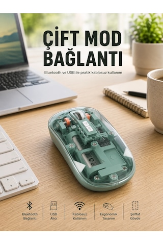 Znv Zenvia Mey İthalat Pilli Kablosuz Mouse Bluetooth Ve Usb Uyumlu Sessiz Tıklama Yeni Nesil Znv2025 Cmn Belirtilmemiş