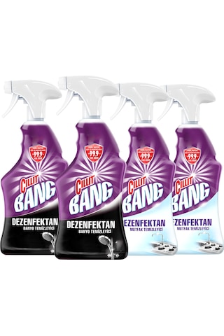 Cillit Bang Dezenfektan Mutfak & Banyo Yağ ve Kireç Çözücü Sprey Set 4 x 750 ML