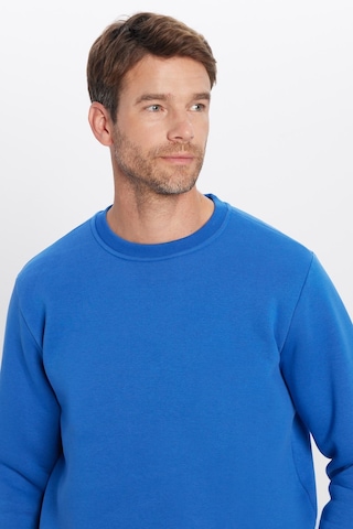 Tudors Unisex Oversize Geniş Kesim Pamuklu Yumuşak Dokulu Polarlı Basic Saks Mavi Bisiklet Yaka Sweatshirt-31937 Saks Mavi