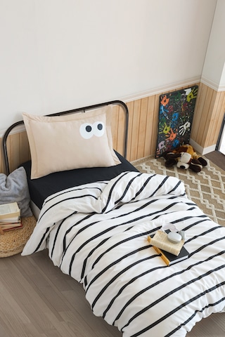 Eponj Home Kolay Ütülenir Nevresim Takımı Tek Kişilik Funny Kahve Siyah