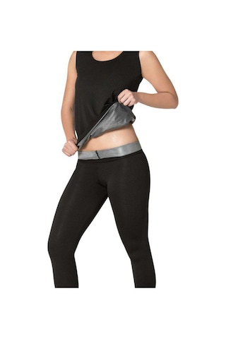 Kadın Siyah Termal Sauna Atlet Karışık