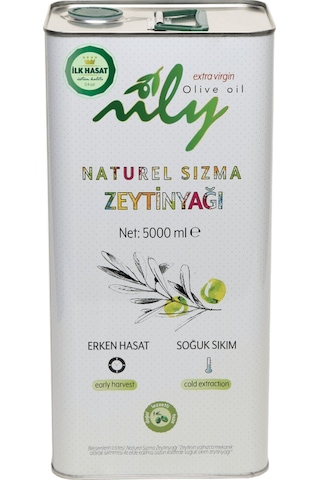 Nily İlk Hasat Naturel Soğuk Sıkım Sızma Zeytinyağı Teneke 5 L