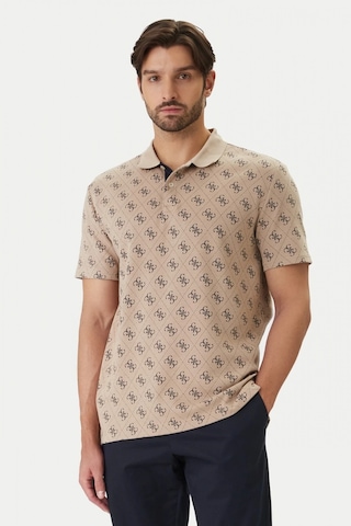 Guess Kısa Kollu Tamamı 4g Jakarlı Polo Yakalı Erkek Bej Polo T-shirt M6gp04k3073-fmaz Bej