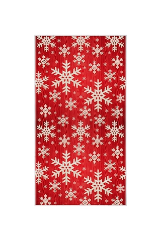 Dekoreko Inci Christmas Halı Saçaksız Chr-11 Kırmızı