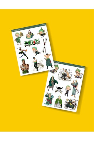 Roronoa Zoro - One Piece 2li Sticker Etiket Seti Anime Çıkartmaları-etiket Kağıdı