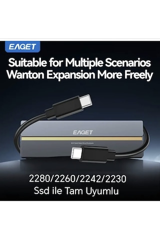 Eaget 20gbps M.2 Nvme Ssd Kutusu Ce Lisanslı 2280/2260/2242/2230