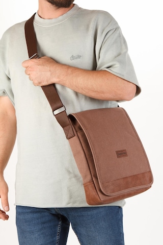 Newish Polo Kanvas Kumaş Postacı Erkek Çantası-dik Model Siyah