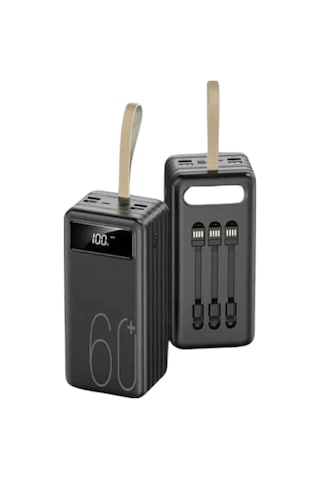 Hızlı Şarj 4 Çıkışlı Powerbank 60.000 Mah Taşınabilir Dijital Göstergeli Çok Renkli