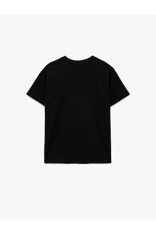 Koton Regular Fit Pamuklu Kısa Kollu Kalpli Tişört Siyah 6sak50092ek Siyah