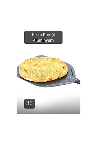 Pizza Küreği Alüminyum Lahmacun Küreği Saplı Fırın Küreği Asılabilir 33 Cm Çaplı