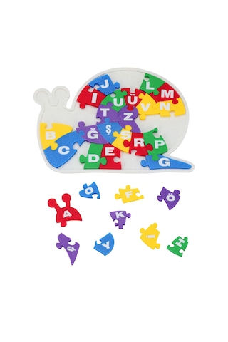 Salyangoz Alfabe Puzzle - Tamamı Dijital Üretim Yeni Nesil Montessori Oyuncağı Hayvanlar