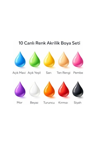 Mona Lisa Akrilik Boya Seti 10 Renk 40 Ml. Tuval, Ahşap, Taş, Seramik Ve Hobi Boyama İçin Yoğun Pigmentli Sanat Boy Renkli