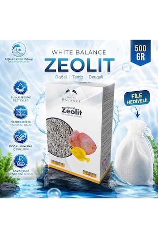 Akvaryum Filtre Malzemesi - Zeolit - Su Berraklaştırıcı Ve Koku Giderici - 500 Gr - File Hediyeli