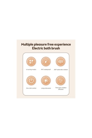 Dancemonkey Şarj Edilebilir 6 Başlıklı Vücut Fırçası - Ipx7 Su Geçirmez, 3 Hızlı Ayar, Koyu Sarı, Sağlıkçılar İçin Sarı