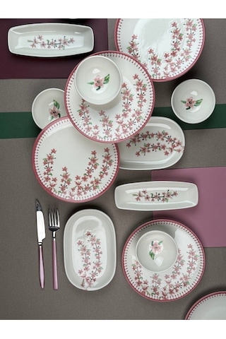 Tabak Evi Bahar Dalı Tuval Kahvaltı Takımı 6 Kişilik 14 Parça Tvl14kahprs1155 Çok Renkli