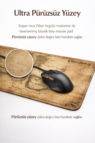 Xxl 90x40 Ölçülerinde Orta Çağ Desenli Kaymaz Mouse Pad Büyük Boy Gaming Boy 90cm X 40cm