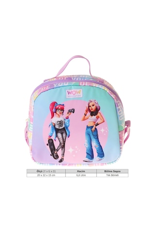 Wow Generation Be You Baskılı Yeşil - Mor Renkli Kız Çocuk Isı Yalıtımlı Okul Beslenme Çantası - W6086