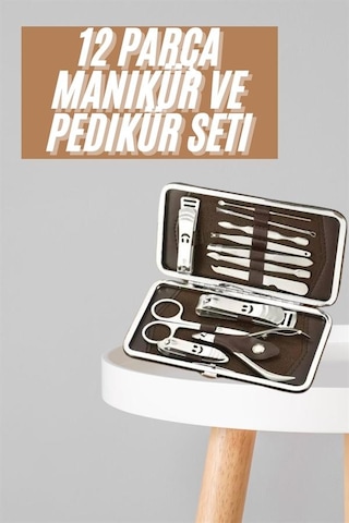Tırnak - 451 - Bakım Seti Tırnak Düzeltme Batık 12 Parça Çanta Tipi - Glblseme - Manikür Pedikür