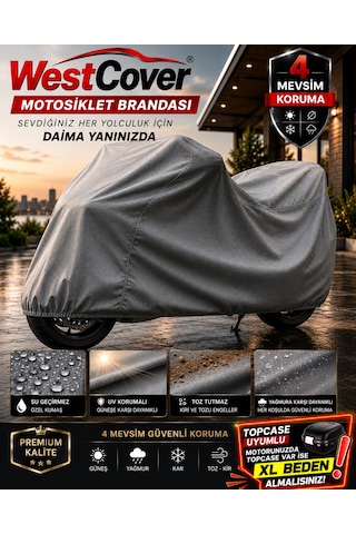 Kawasaki Klx140r Uyumlu Gri Premium Üst Kalite Kalın Keçe Malzemeli Motosiklet Brandası-dolu Yağmur Güneş Korumalı Motor Çadırı