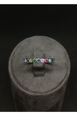 925 Ayar Gümüş Renkli Taşlı Kadın Yüzük - Şık Ve Zarif Tasarım, Hediye Seçeneği Gümüş