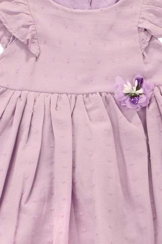 Düğme Detaylı Fırfırlı Puantiyeli Kız Elbise Bipamuk 001