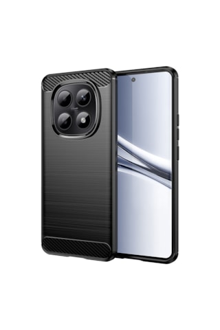 Microcase Redmi Note 15 Pro Plus 5g / Xiaomi Poco M8 Pro İle Uyumlu Brushed Carbon Fiber Silikon Kılıf - Siyah Al3332