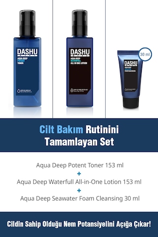 Dashu Mens Aqua Skin Care Erkeklere Özel Nemlendirici Cilt Bakım Seti