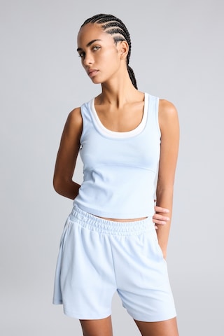 Defacto Çift Katman Görünümlü Slim Fit Ribana Crop Basic Atlet I7464ax26hsbe177 Mavi-be177