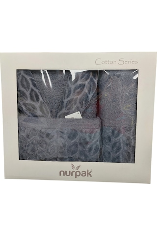 Nurpak Tek Kişilik Bornoz Seti Şalyaka-hazal Antrasit Beden Xl-xxl Anrasit