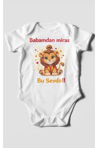 Morivokids Babadan Miras Bu Sevda Kısa Kollu Bebek Body Beyaz