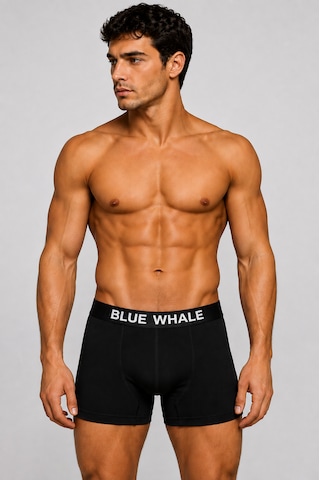 Blue Whale Organik Pamuklu Likralı Ultra Rahat Erkek Boxer Siyah
