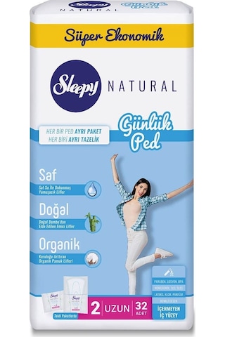 Sleepy Natural Günlük Ped Uzun 32 Adet