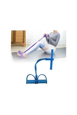 Dolıty Elastik Pedal Direnç Bandı Sit Up Karın Bacak Bel Mavi Mavi