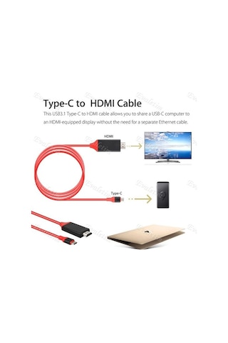 Usb Type C 3.1 To Hdmi Çevirici 4330A Galaxy S9/S10 Note 9 LG Uyumlu G5