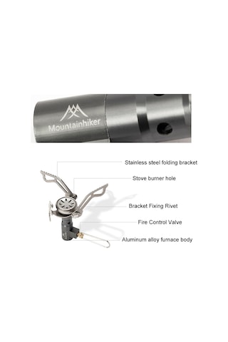 Mountainhiker-taşınabilir Kamp Sobası Sırt Çantasıyla Seyahat Gazları,y28626 Gri