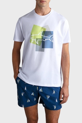 Paul & Shark Erkek T Shirt 24411073 010 Beyaz Beyaz