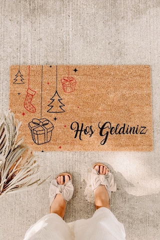 Yılbaşı Kapı Paspası Koko Paspas Yeni Yıl Tasarımları Kıl Paspas Dış Kapı Paspası Kapı Önü Paspas Tekrenk