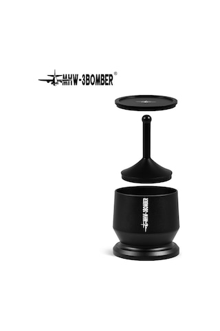 Wezone 304 Çelik Kahve Toz Toplayıcı 51-54mm, Kapağıyla, Easy Use, Smooth Toz Dağıtımı, Espresso Aletleri Seti, Siyah Siyah