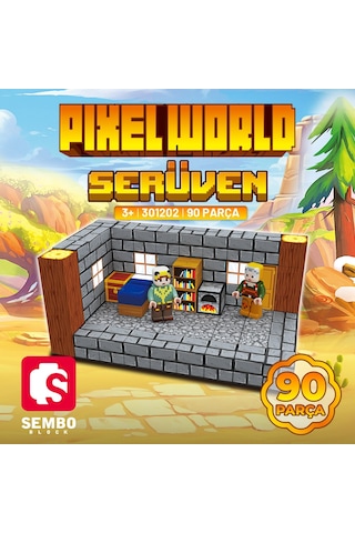 Sembo Block Pixelworld Serüven Manyetik Mıknatıslı Yapı Bloğu Seti 90 Parça